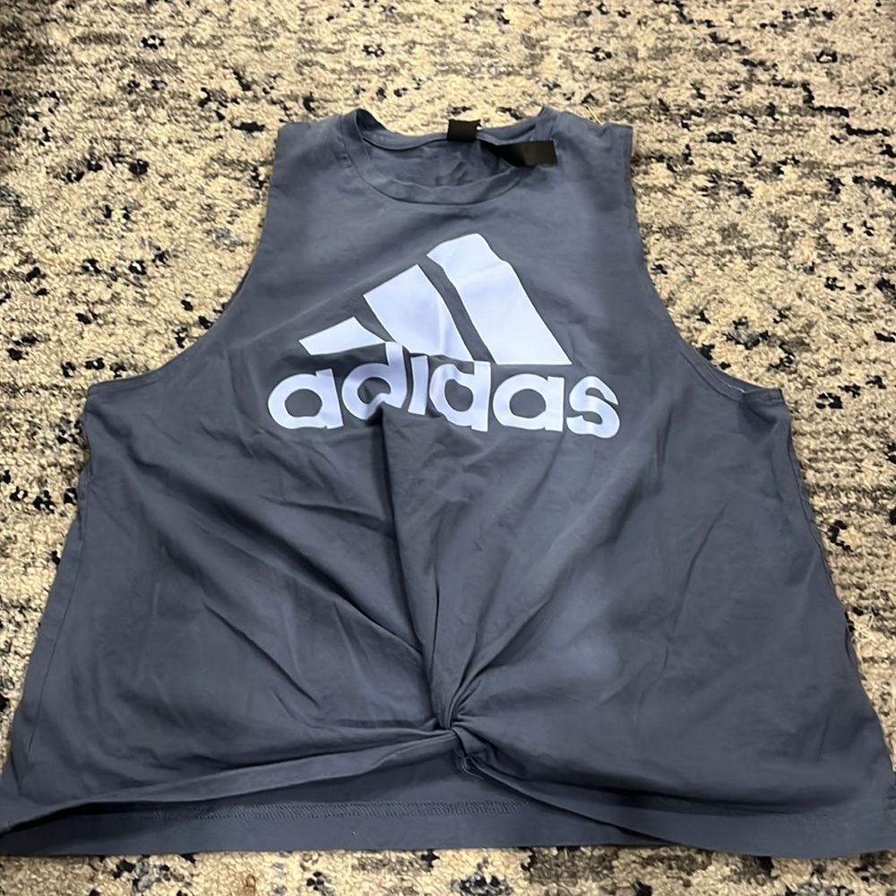 Adidas Twist Front Tank Blue / Gray Size M EUC